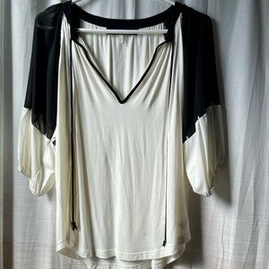 Black and white blouse